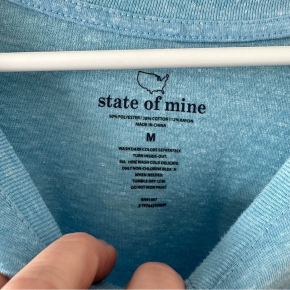 State of Mine Light Blue V-Neck Long Sleeve Minnesota Tee Size Medium Women’s - Picture 8 of 12